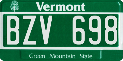 VT license plate BZV698