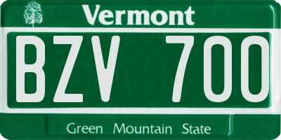 VT license plate BZV700