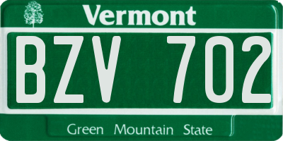 VT license plate BZV702