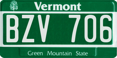 VT license plate BZV706