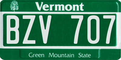 VT license plate BZV707
