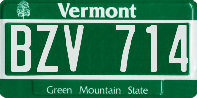 VT license plate BZV714