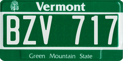 VT license plate BZV717