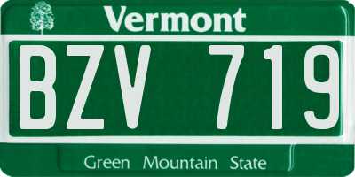 VT license plate BZV719