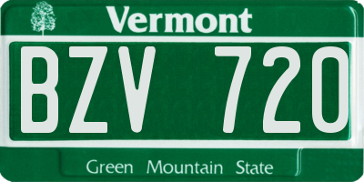 VT license plate BZV720