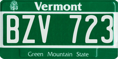 VT license plate BZV723