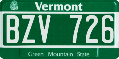 VT license plate BZV726