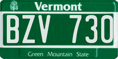 VT license plate BZV730