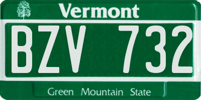 VT license plate BZV732