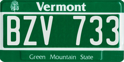 VT license plate BZV733