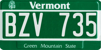 VT license plate BZV735
