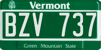 VT license plate BZV737