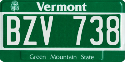 VT license plate BZV738