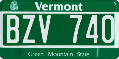 VT license plate BZV740