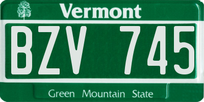 VT license plate BZV745