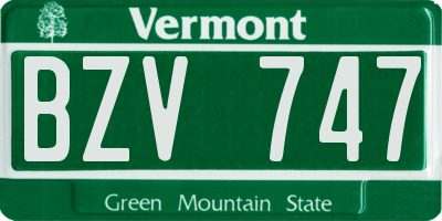 VT license plate BZV747