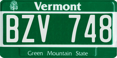 VT license plate BZV748
