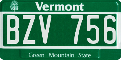 VT license plate BZV756