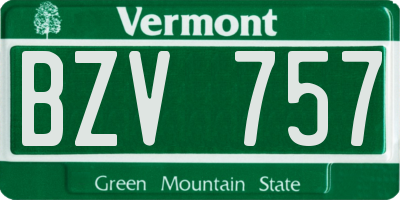 VT license plate BZV757