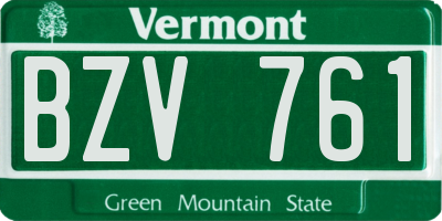 VT license plate BZV761