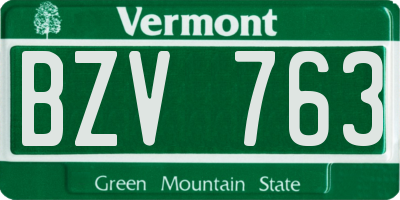 VT license plate BZV763