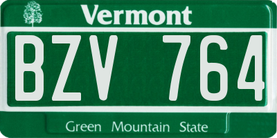 VT license plate BZV764