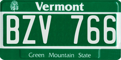 VT license plate BZV766
