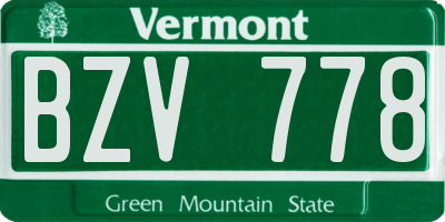 VT license plate BZV778