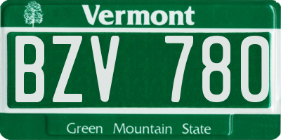 VT license plate BZV780