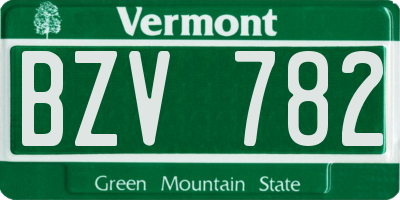 VT license plate BZV782