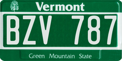 VT license plate BZV787