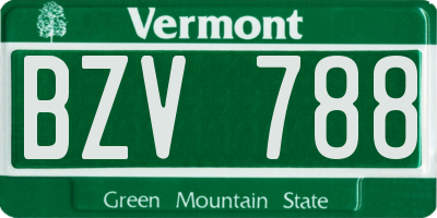 VT license plate BZV788