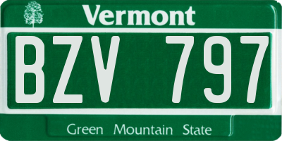 VT license plate BZV797