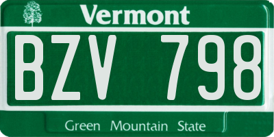 VT license plate BZV798