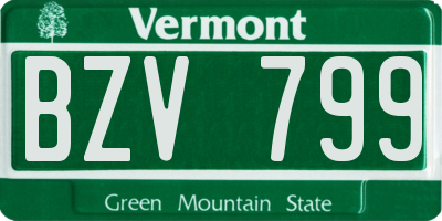 VT license plate BZV799