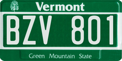 VT license plate BZV801