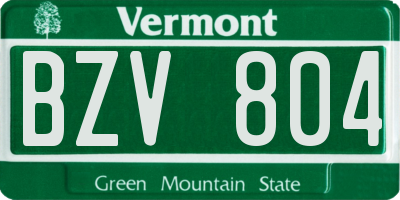 VT license plate BZV804