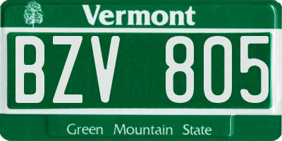 VT license plate BZV805