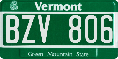 VT license plate BZV806