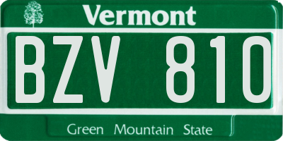 VT license plate BZV810