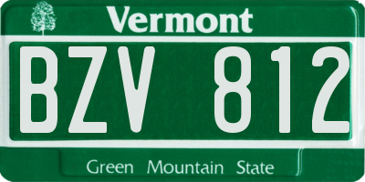 VT license plate BZV812