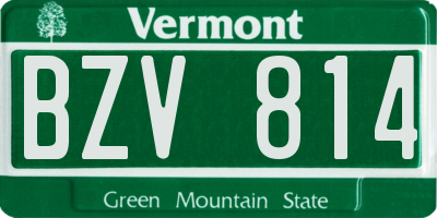 VT license plate BZV814