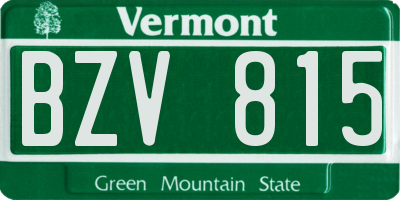 VT license plate BZV815