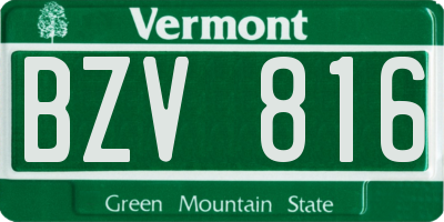 VT license plate BZV816