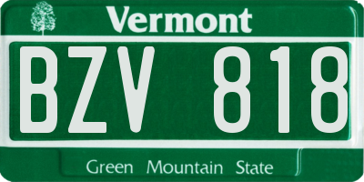 VT license plate BZV818