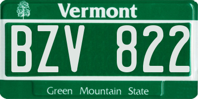 VT license plate BZV822