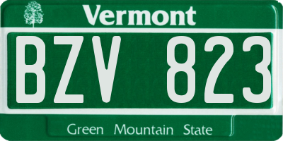 VT license plate BZV823