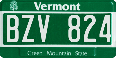 VT license plate BZV824