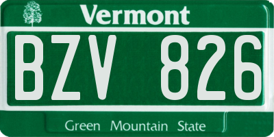 VT license plate BZV826