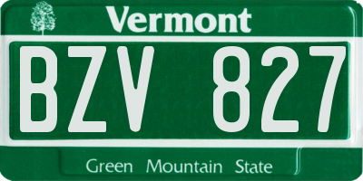 VT license plate BZV827